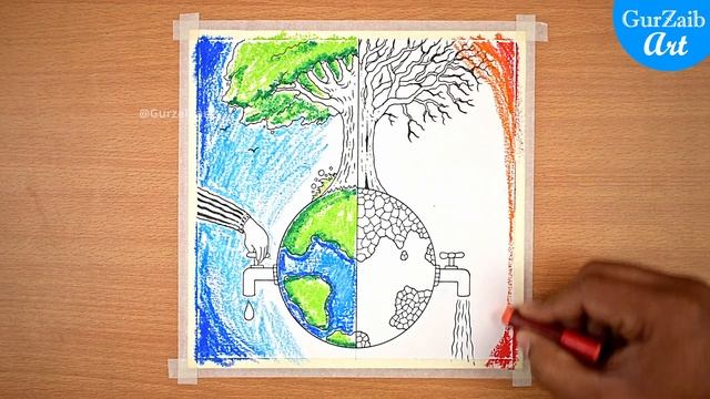 Save Water Easy Drawing / Save Water Save Life Drawing / World Water Day Drawing смотреть онлайн