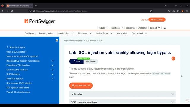 Sql Injection LAB - 2 On Portswigger | Subverting Application Logic #sqli #sqlinjection #owasptop10 смотреть онлайн