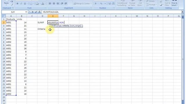 MS Excel 2007 SUMIF Function in Urdu / Hindi смотреть онлайн