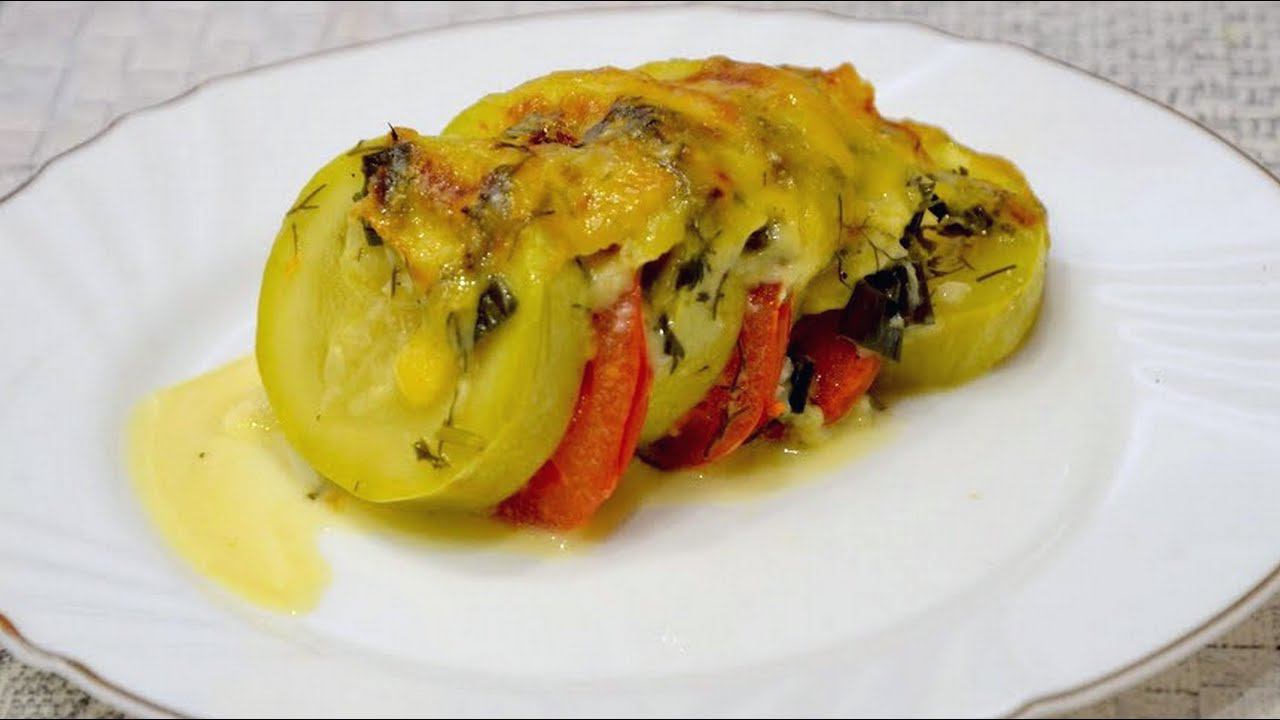 Кабачки запеченые с помидорами и сыром в духовке. смотреть онлайн