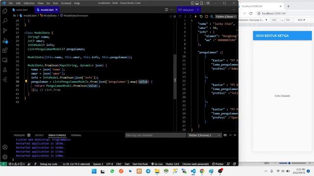 Flutter - Belajar Parsing Berbagai bentuk JSON Part 3 смотреть онлайн