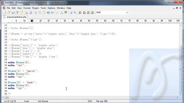 PHP Dasar Video Tutorial 013 Array Penambahan dan Perubahan смотреть онлайн
