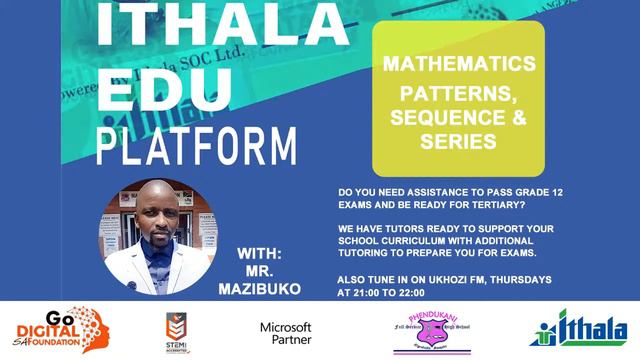 Ithala Edu Platform - Grade 12 Mathematics - Patterns, Sequences & Series смотреть онлайн