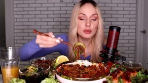 MUKBANG | Чачжанмён, колбаски, говядина, огурцы | noodles, sausages, beef, cucumbers не ASMR