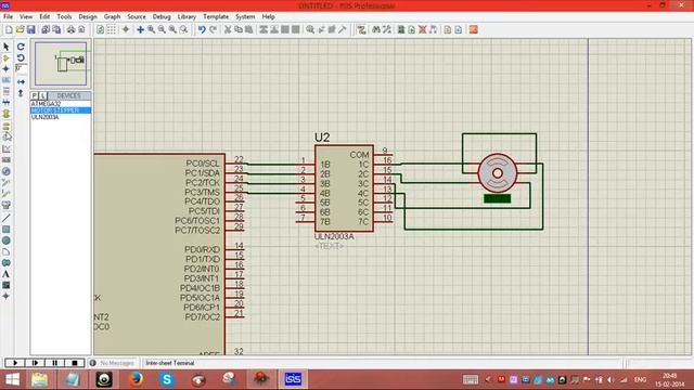 Interfacing Of Unipolar Stepper Motor Through AVR In ISIS Proteus