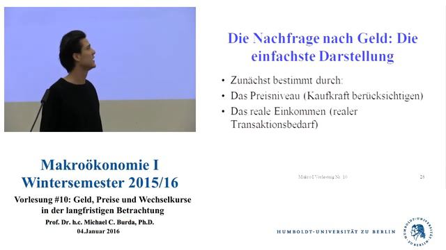 Makroökonomie 1 - Vorlesung 10 (Prof. Michael C. Burda) смотреть онлайн