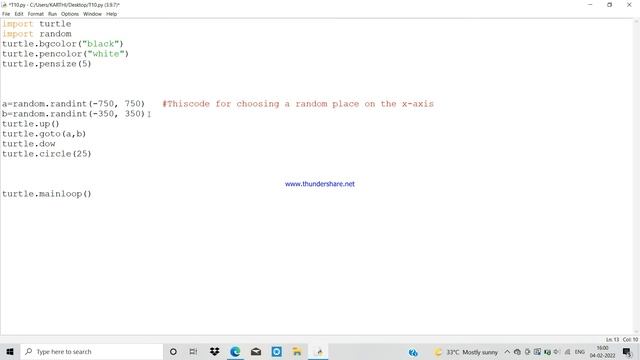 PYTHON TURTLE TUTORIAL | PROGRAM- 10 | DRAW CIRCLES AT RANDOM PLACES смотреть онлайн