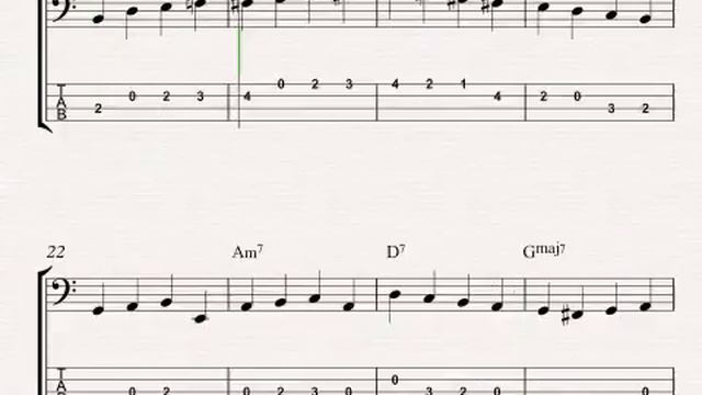 Autumn Leaves bass line with tabs смотреть онлайн