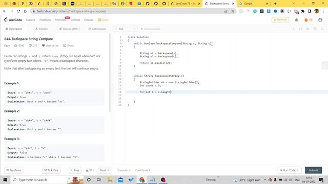 844. Backspace String Compare #java #javainterviewquestions смотреть онлайн
