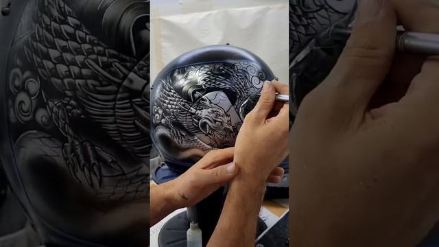 JAPANESE DRAGON AIRBRUSHED on arai helmet #custompaint #helmetdesign #airbrushing #helmet смотреть онлайн