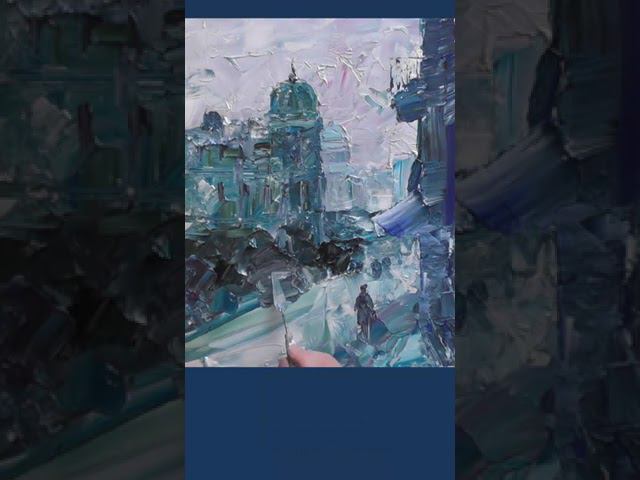 Городской пейзаж мастихином. Авторская картина. Жиляев А. смотреть онлайн