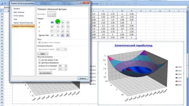 Поверхности в Excel (Surface in Excel) смотреть онлайн