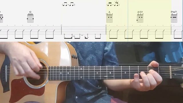 The Beatles - Something - (Chords, Tab, Acustic guitar) смотреть онлайн