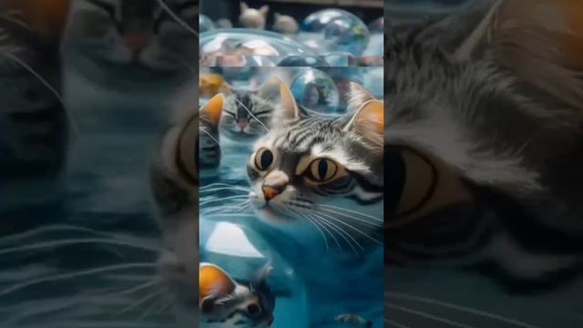 #shorts Котики. Нейросеть Кандинский. Экспериментирую! Такого вы еще не видели!