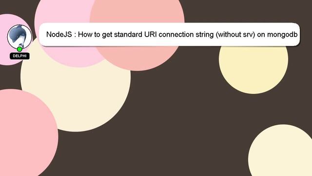 NodeJS : How to get standard URI connection string (without srv) on mongodb website with current up смотреть онлайн