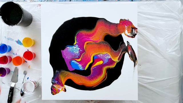 This One Shocked Me! - SUPER Bright Colors on a Dark Black Base! - Acrylic Painting смотреть онлайн