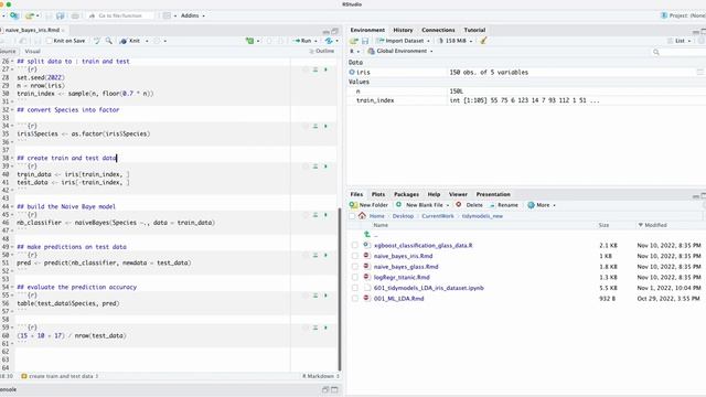 Multi-class predictions: naive Bayes model on iris data смотреть онлайн