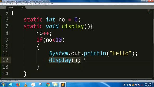 Recursion in function | Lesson - 37 | JAVA in Hindi смотреть онлайн