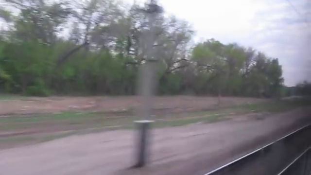 Из окна поезда - станция Усмань. Поезд №25 Москва-Воронеж. The train Moscow-Voronezh. смотреть онлайн