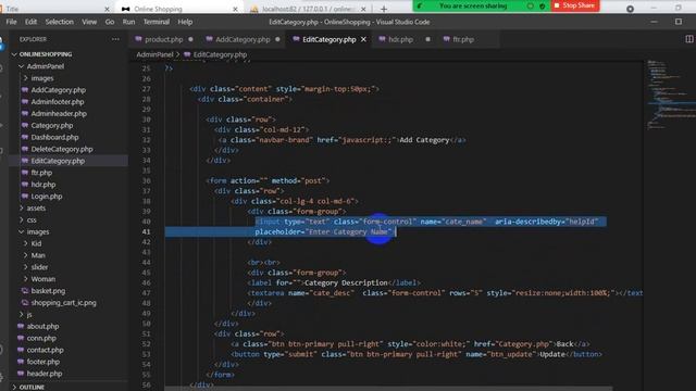 PHP Admin Panel Category Update смотреть онлайн