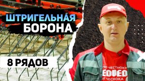 Восьмирядная штригельная борона быстро уничтожит сорняк на вашем поле