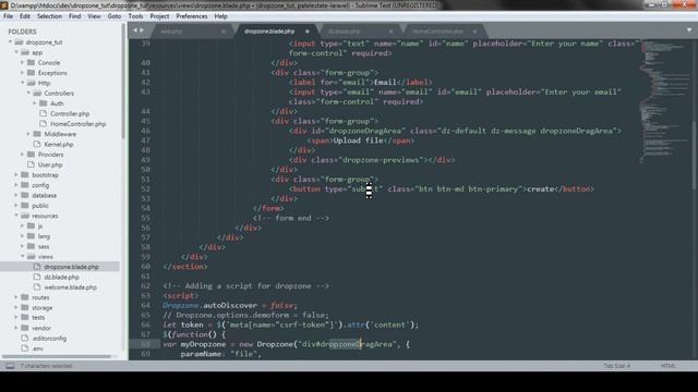 Integrating Dropzone.js into existing HTML form with other fields in laravel (2020) | Edited смотреть онлайн