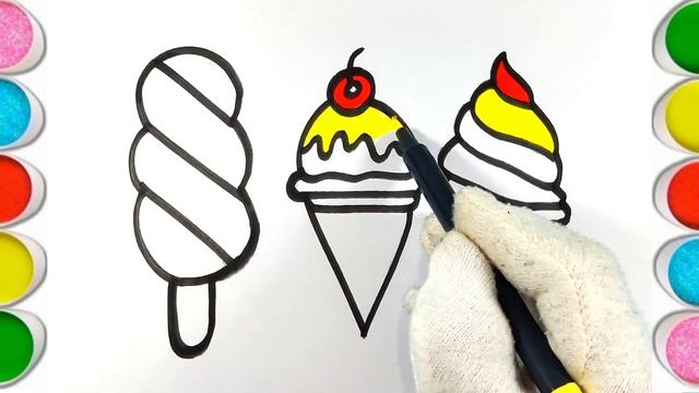 Ice Cream Drawing For Kids, Painting and Coloring For Kids, Toddlers смотреть онлайн