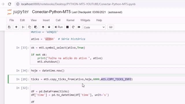Como coletar dados de ticks Mini índice futuro com MT5 e Python смотреть онлайн