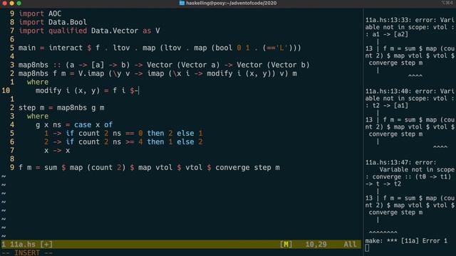 Haskelling the Advent of Code 2020 - Day 11 смотреть онлайн