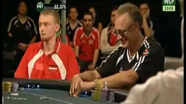 Patryk "Rambo" Ślusarek - All-In after time out - World Cup of Poker 2009 смотреть онлайн