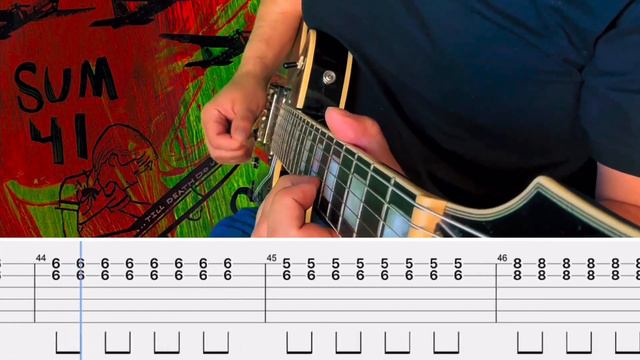 Sum 41- Pieces Cover (Guitar Tabs On Screen) смотреть онлайн