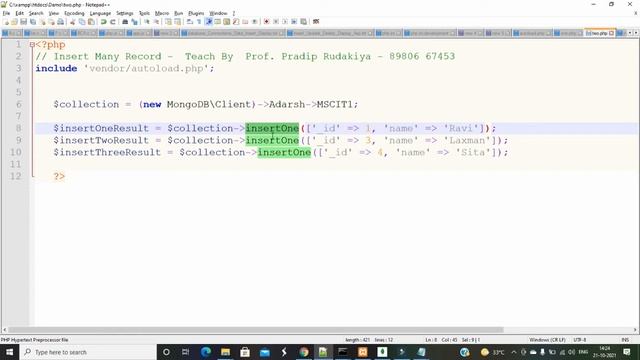 Insert Document - PHP and MongoDB смотреть онлайн