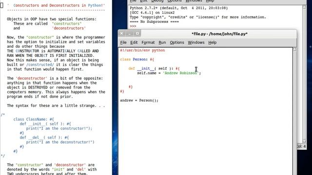 Python 28 Constructors and Deconstructors смотреть онлайн