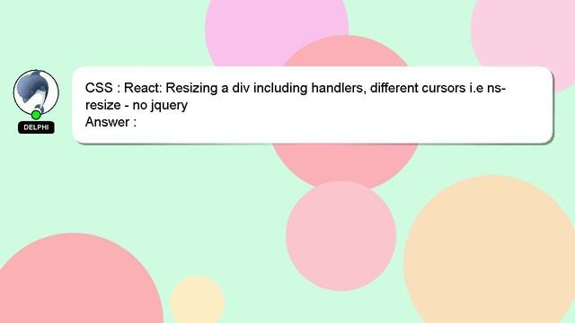 CSS : React: Resizing a div including handlers, different cursors i.e ns-resize - no jquery смотреть онлайн
