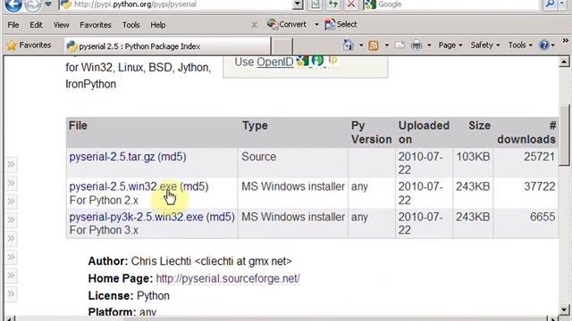 Calico: Installing pyserial (Win XP) смотреть онлайн