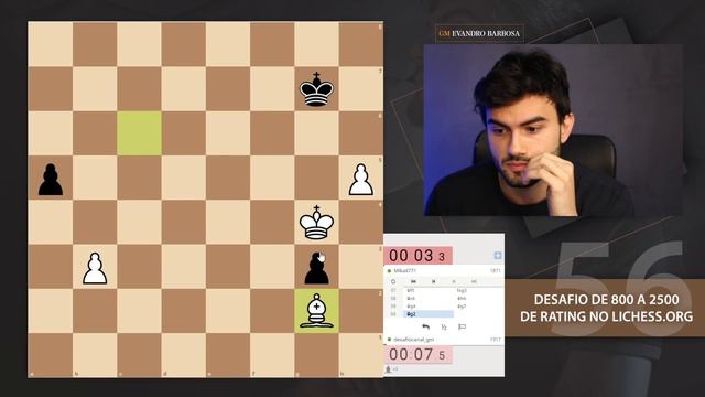 Desafio De 800 A 2500 De Rating No Lichess.org | Episódio 56