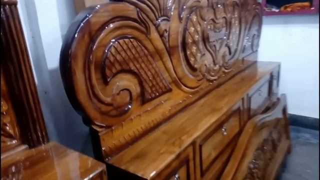 New stylish King Size Wooden Bed Design смотреть онлайн