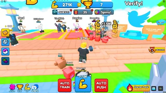 ROBLOX PUSHING CHOP IN PUSH SIMULATOR AT MAX LEVEL смотреть онлайн