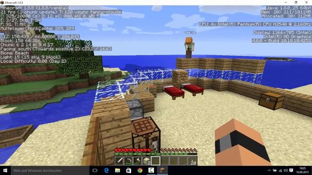 Minecraft Test Pentium N3540 intel HD смотреть онлайн