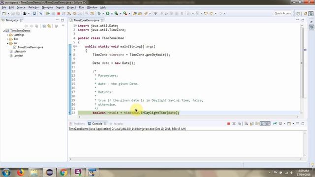 How to use inDaylightTime(Date date) method of java.util.TimeZone class? смотреть онлайн