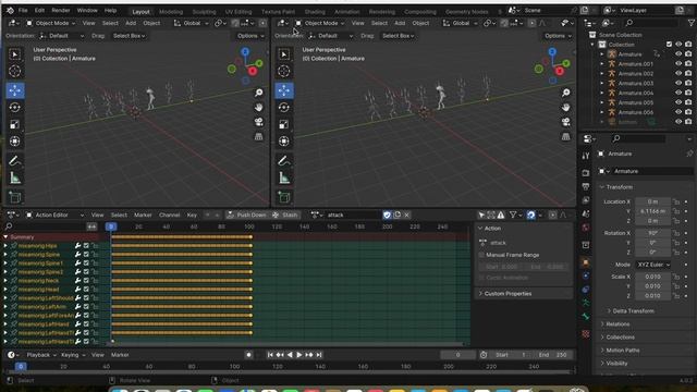 Unir animaciones FBX de mixano en blender смотреть онлайн