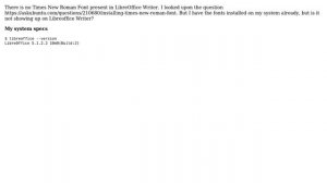 Times New Roman font missing in LibreOffice Writer