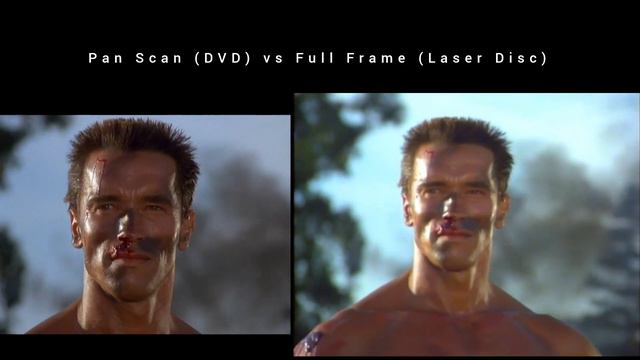 Commando (1985) DVD (Pan Scan) Vs Laserdisc (Full Frame) Ending Credits Scene