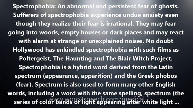 Spectrophobia - Medical Definition and Pronunciation смотреть онлайн