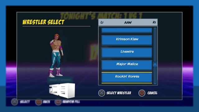 Action Arcade Wrestling Character Select Screen смотреть онлайн