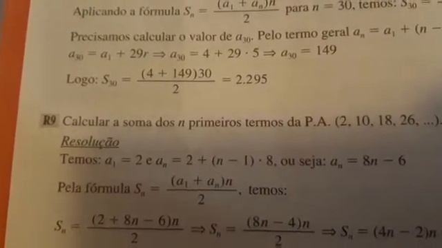 Matemática - Cont. Exemplos das somas dos primeiros termos P. A. - Professor Sandoval смотреть онлайн