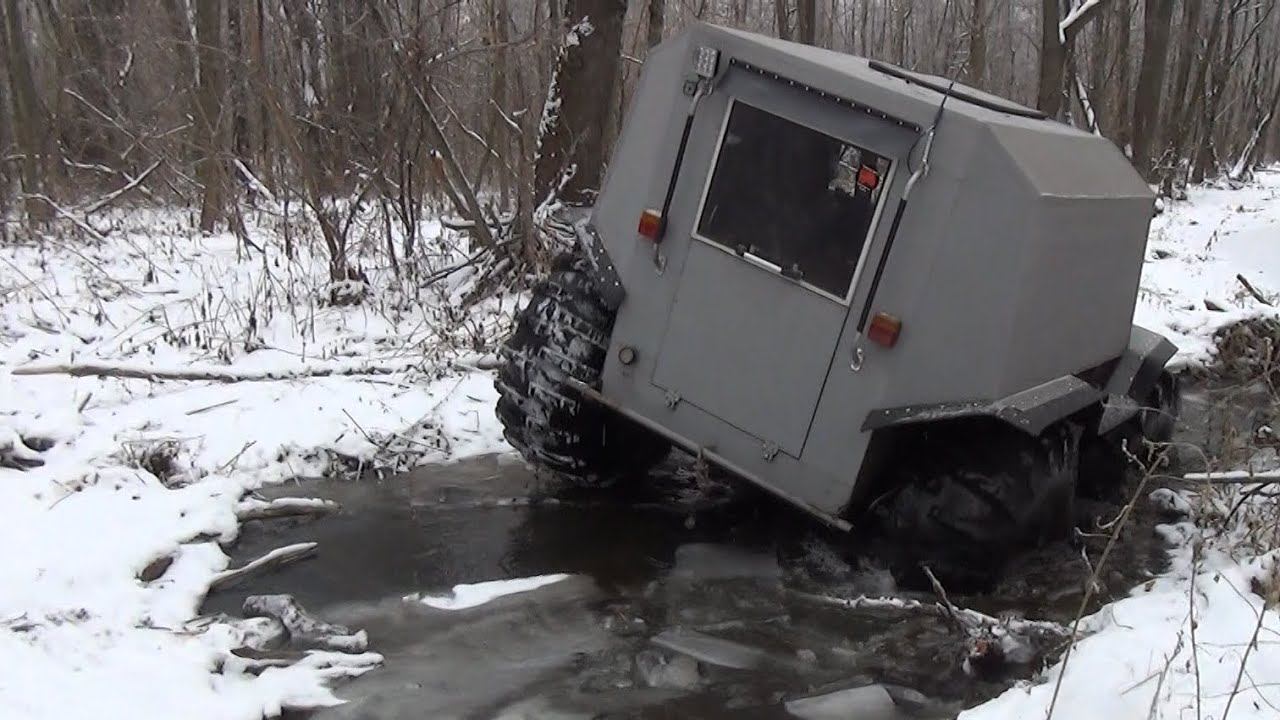 вездеход похожий на ШЕРП зимние покатушки ( часть 1 ) смотреть онлайн
