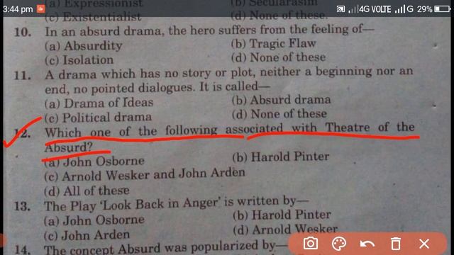 The Theatre of the Absurd Objective Type Questions and Answers смотреть онлайн
