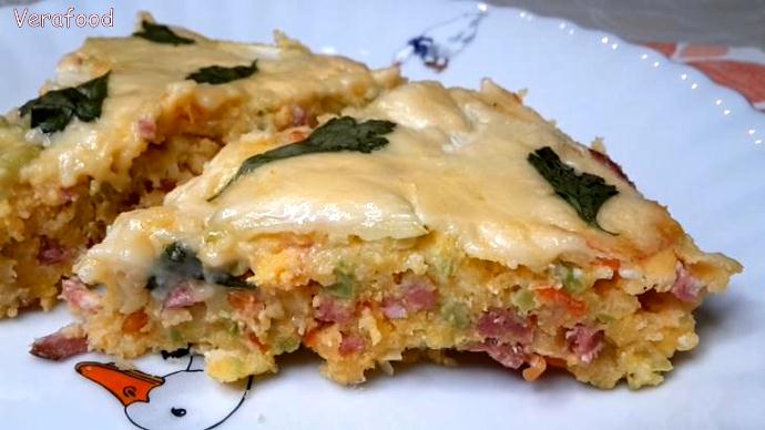 Тарт с кабачком и полентой. Что приготовить из кабачка. Что приготовить из поленты. Без муки. смотреть онлайн