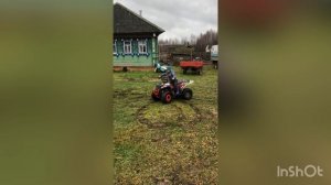 Детский бензиновый квадроцикл 110 кубов покатушки, первый дрифт в 3 года